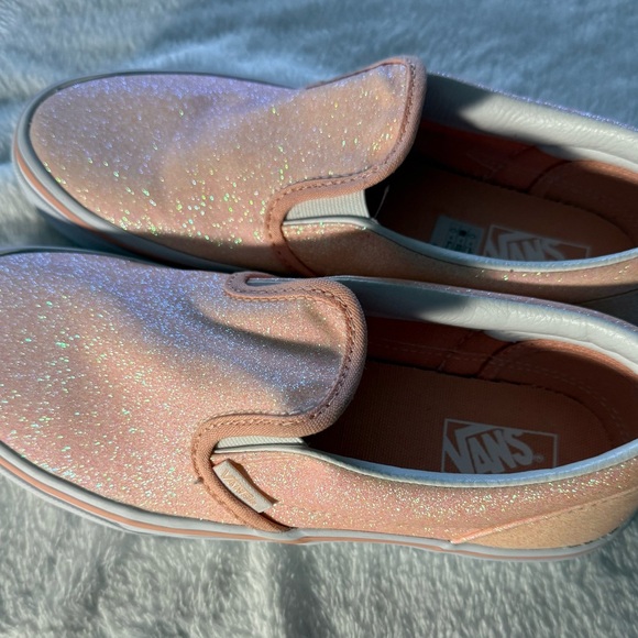 New Vans Classic Slip-On Glitter Sneakers Apricot Nectar Pink- 5y/6.5w - Picture 2 of 8